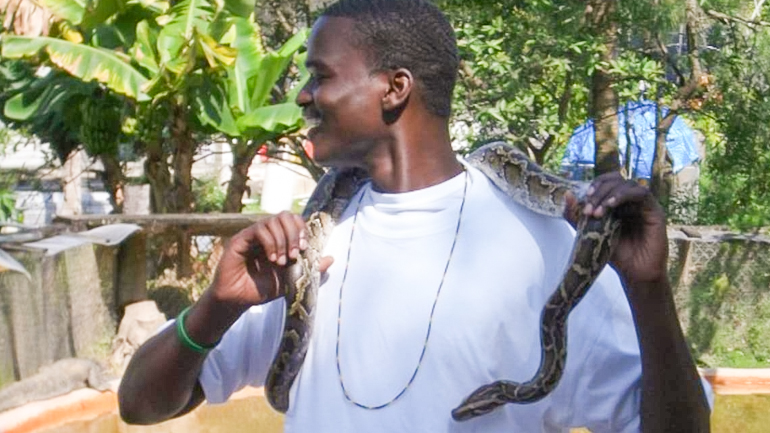 Donaldson at a wildlife outpost in Florida