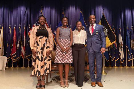 Stephen is pictured with his family at a recent Relinquishment of Charter Ceremony at the Picatinny Arsenal in New Jersey.